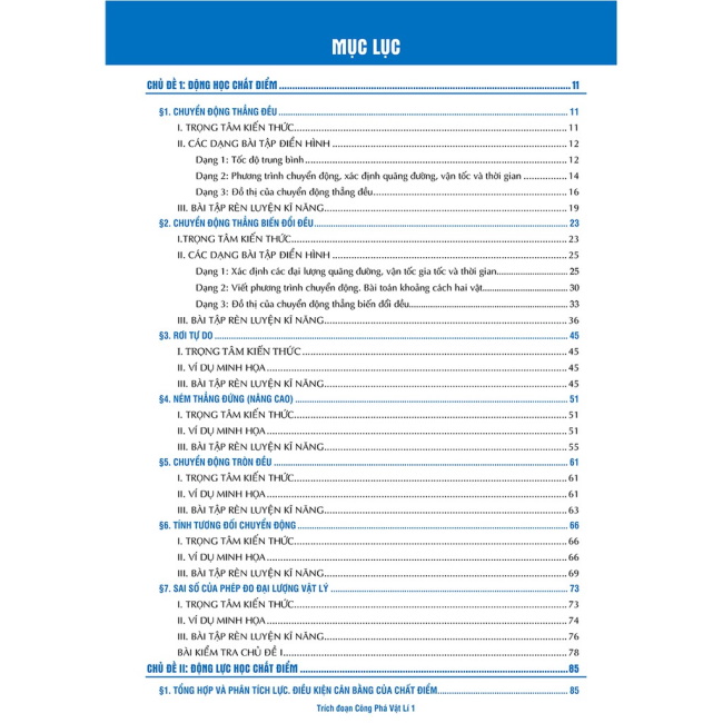 Nội dung sách công phá vật lý 1 PDF