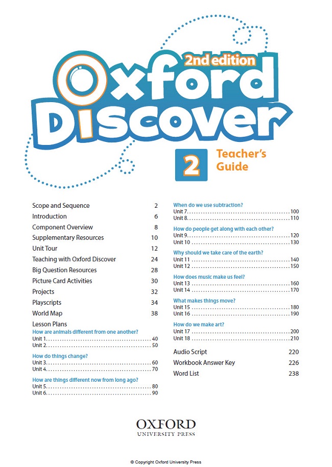mục lục sách oxford discover 2