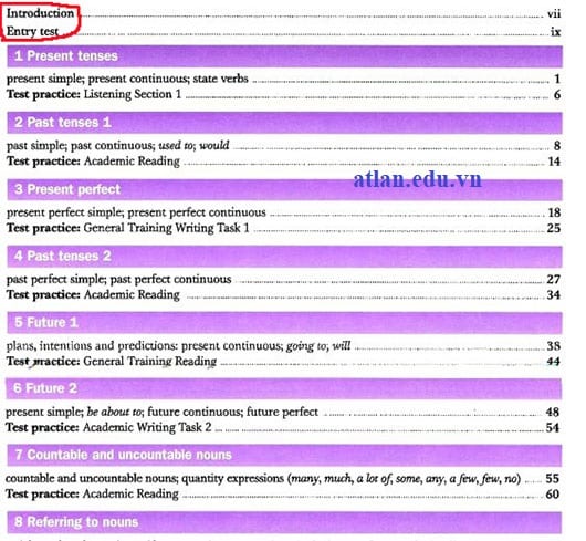 Nội dung sách Cambridge Grammar for IELTS