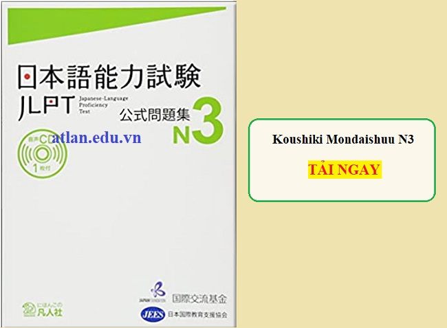 Download sách luyện thi JLPT N3 Koushiki Mondaishuu [PDF + CD]