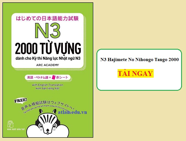 N3 Hajimete No Nihongo Tango 2000 bản Tiếng Việt [PDF]