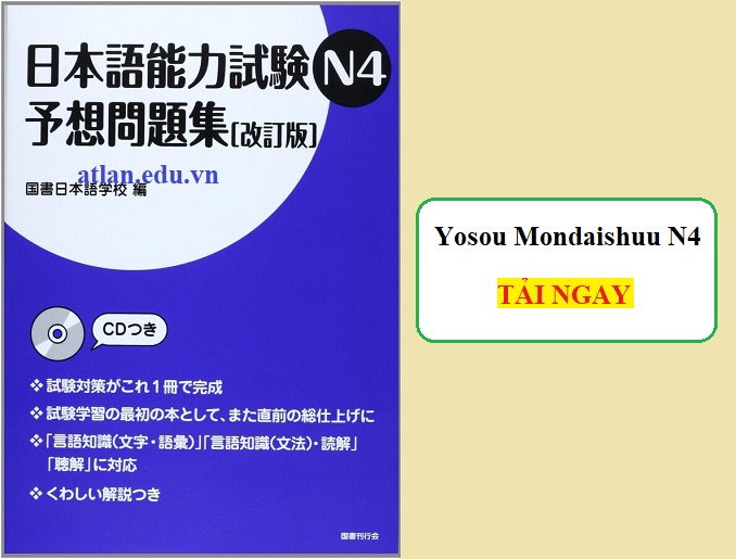 Download sách JLPT Yosou Mondaishuu N4 [PDF + CD] Miễn Phí