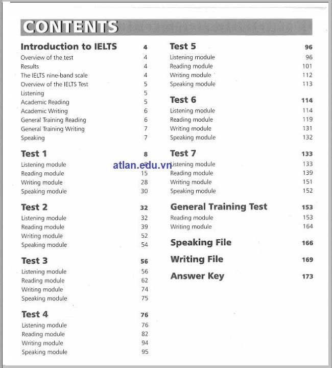 Mục lục sách IELTS Practice Test Plus 3