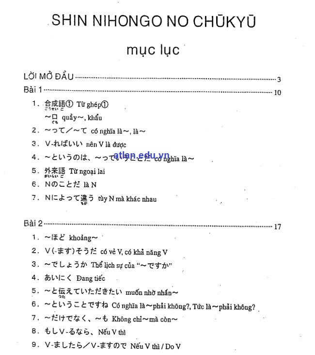 Nội dung của sách Shin Nihongo No Chuukyuu