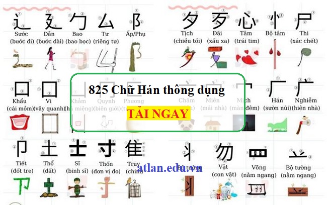 825 Chữ Hán thông dụng PDF – Download Miễn Phí