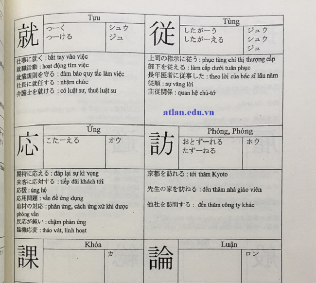 Nội dung trong sách Kanji Masuta N2 bản tiếng Việt