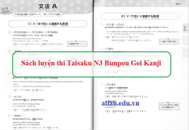 Nội dung sách JLPT Taisaku N3 Bunpou Goi Kanji
